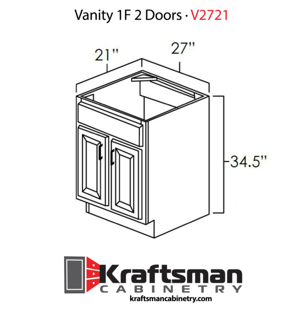Kraftsman Cabinetry Vanity 1F 2 Doors Summit White Shaker