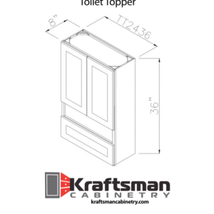 Kraftsman Cabinetry Toilet Topper Summit White Shaker