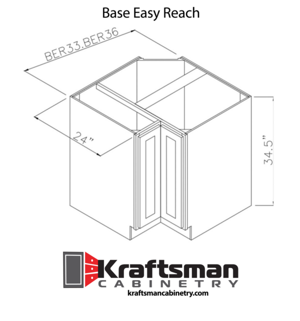 Kraftsman Cabinetry Base Easy Reach Summit Platinum Shaker