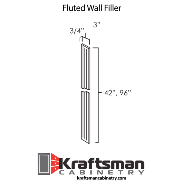Kraftsman Cabinetry Fluted Wall Filler Summit White Shaker