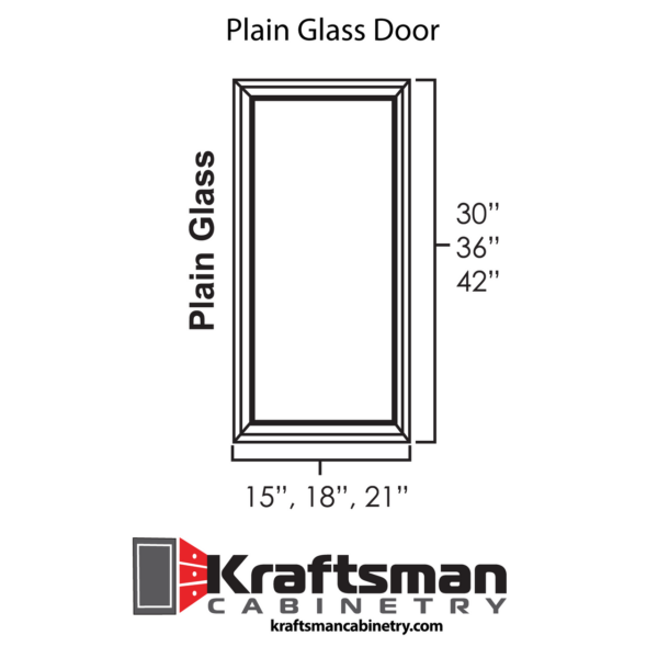 Kraftsman Cabinetry Plain Glass Door for Cabinet Winchester Grey