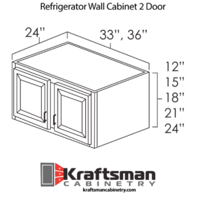 Kraftsman Cabinetry Refrigerator Wall Cabinet 2 Door Russett Hickory