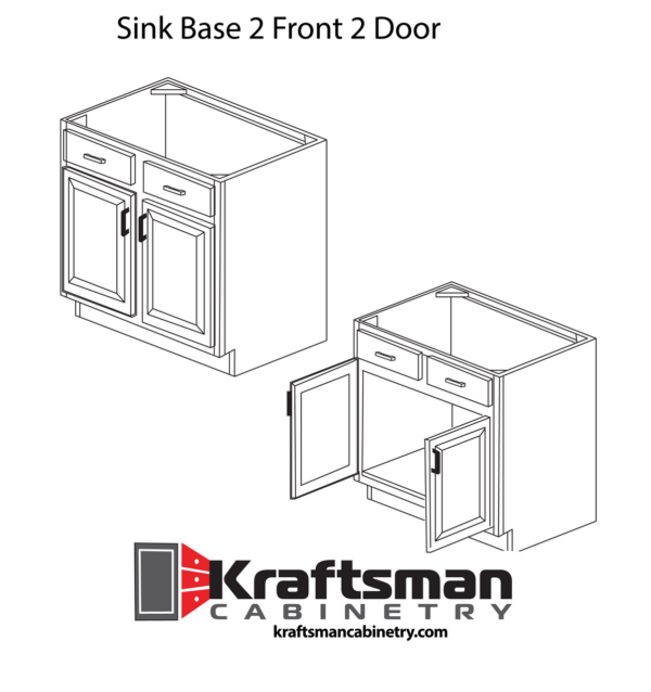 Kraftsman Cabinetry Sink Base 2 Front 2 Door Winchester Grey