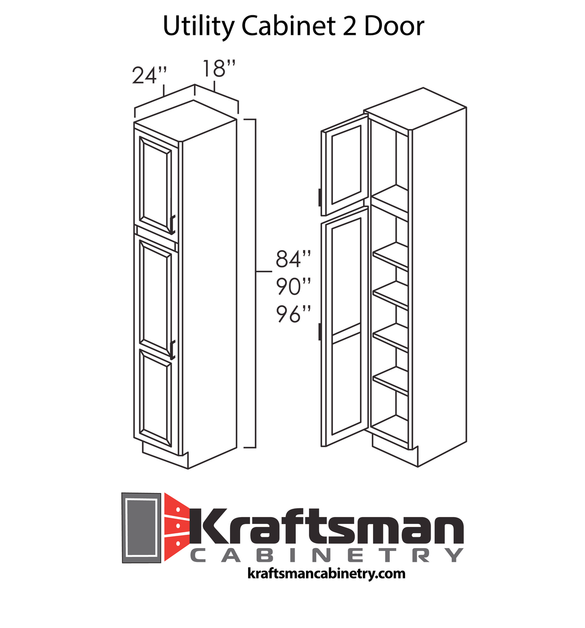 Utility 2 Door Aspen White Kraftsman Professional