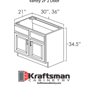 Kraftsman Cabinetry Vanity 2F 2 Door Hickory Shaker