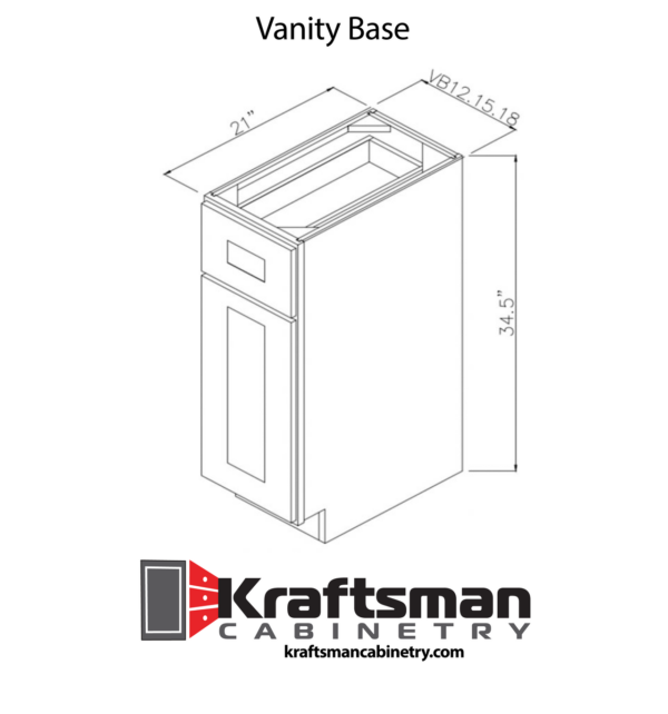 Kraftsman Cabinetry Vanity Base Summit White Shaker