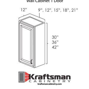 Kraftsman Cabinetry Wall Cabinet 1 Door Russett Hickory