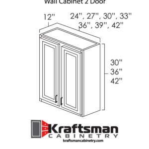 Kraftsman Cabinetry Wall Cabinet 2 Door Russett Hickory