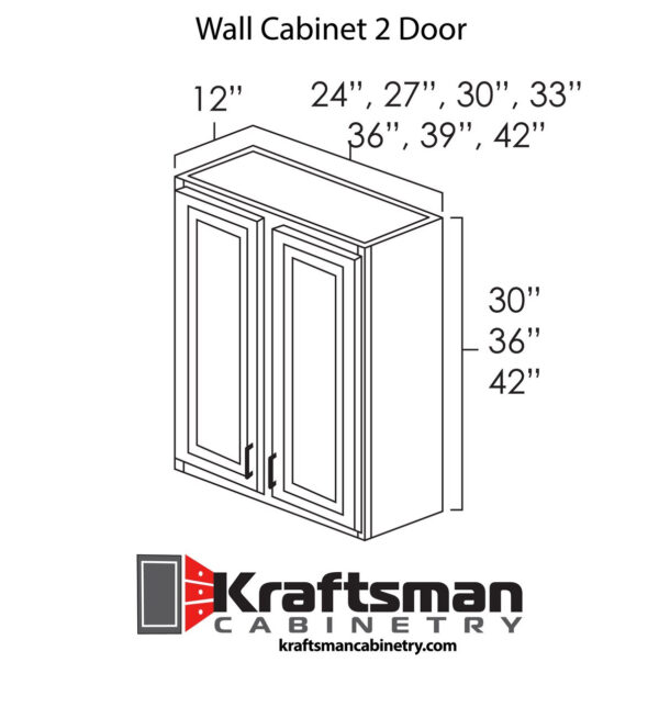 Wall Cabinet 2 Door Modern Black Shaker - Image 3