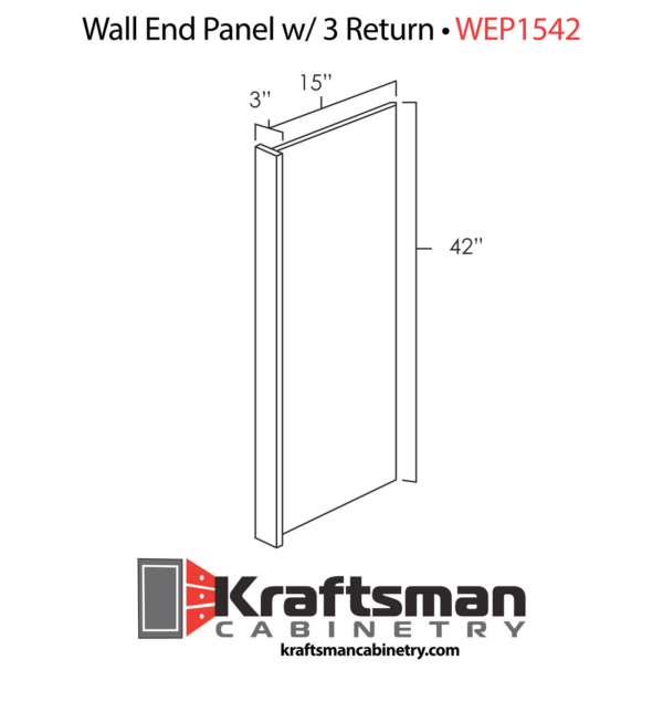 Kraftsman Cabinetry Wall End Panel w/ 3" Return Summit Platinum Shaker