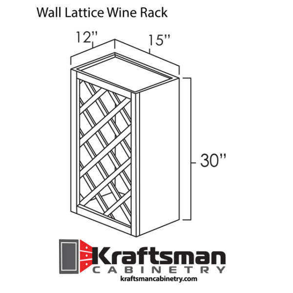Kraftsman Cabinetry Wall Lattice Wine Rack Summit White Shaker