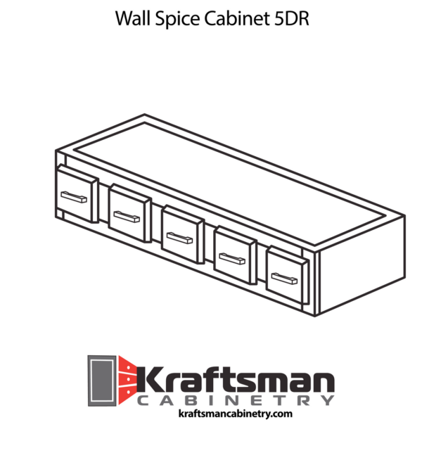 Wall Spice Cabinet 5DR Winchester Grey - Image 3