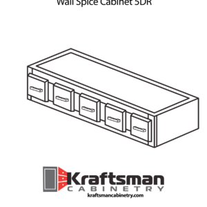 Kraftsman Cabinetry Wall Spice Cabinet 5DR Russett Hickory