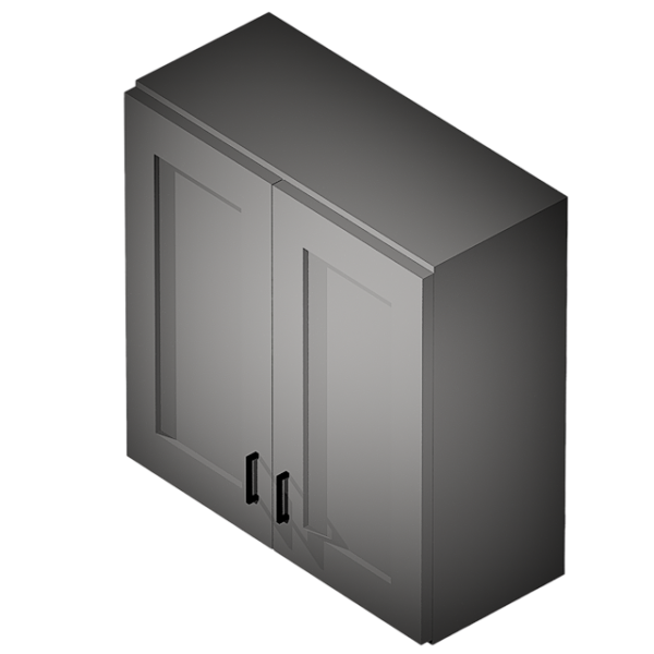Kraftsman Cabinetry Wall Cabinet 2 Door Glass Summit Platinum Shaker