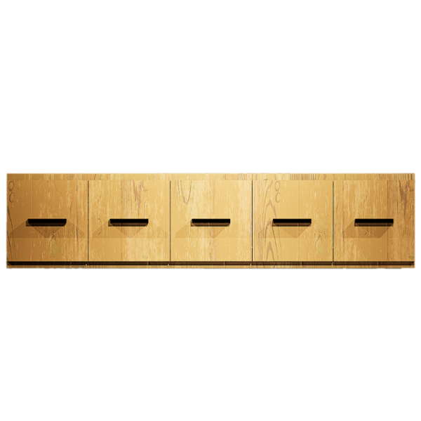 Wall Spice Cabinet 5DR Hickory Shaker - Image 2
