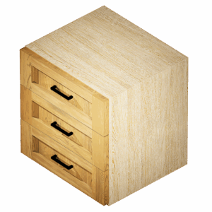 Kraftsman Cabinetry Wall 3 Drawer Cabinet Hickory Shaker