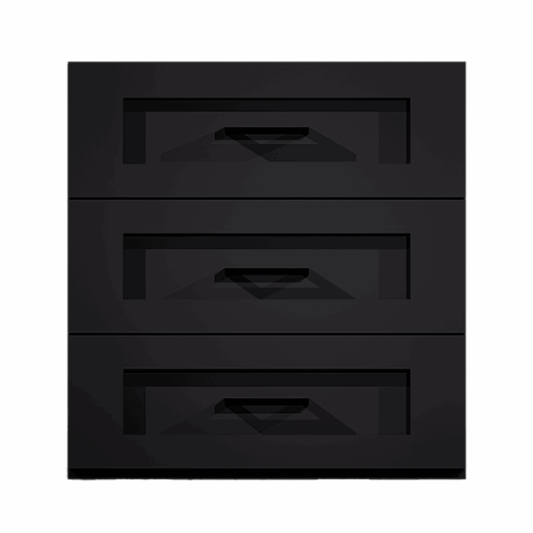 Wall 3 Drawer Cabinet Modern Black Shaker - Image 2