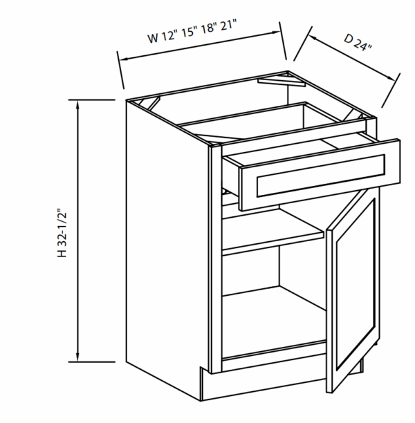 Kraftsman Cabinetry ADA Base Cabinet 2 Door 2 Drawer