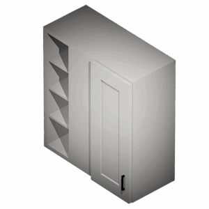 Kraftsman Cabinetry Blind Corner Wall Cabinet 1 Door Summit Platinum Shaker