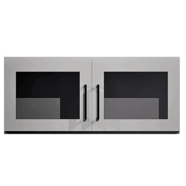 Wall Cabinet 2 Door Glass Summit Platinum Shaker - Image 2