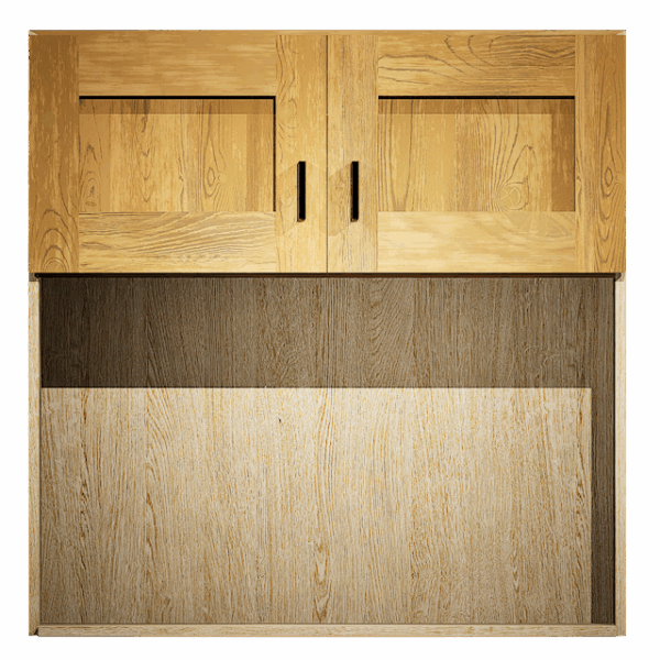Wall Microwave Cabinet 2 Door Hickory Shaker - Image 2