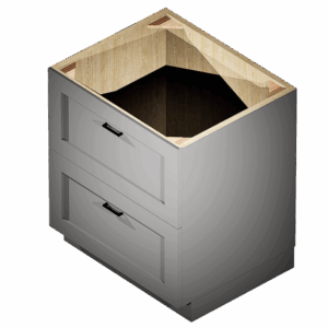Kraftsman Cabinetry 2 Drawer Base Cabinet Summit Platinum Shaker