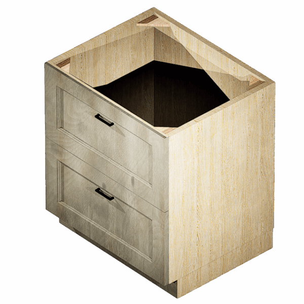 Kraftsman Cabinetry 2 Drawer Base Cabinet Winchester Grey