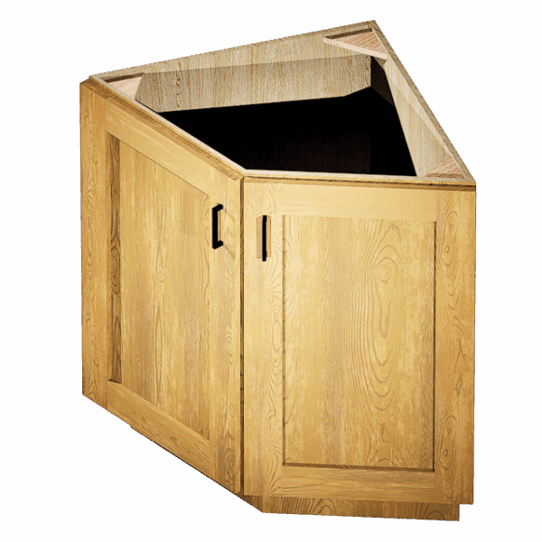 Kraftsman Cabinetry Base End Angle Cabinet 2 Door Hickory Shaker