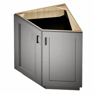 Kraftsman Cabinetry Base End Angle Cabinet 2 Door Summit Platinum Shaker