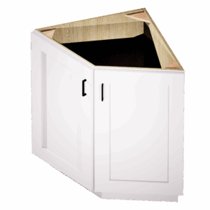 Kraftsman Cabinetry Base End Angle Cabinet 2 Door Summit White Shaker