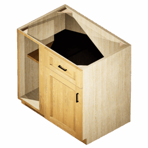 Kraftsman Cabinetry Blind Corner Base 1 Drawer 1 Door Hickory Shaker