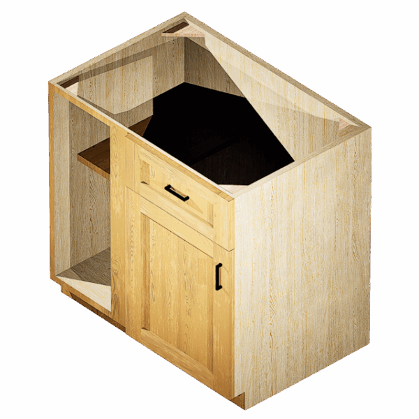 Kraftsman Cabinetry Blind Corner Base 1 Drawer 1 Door Hickory Shaker