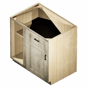 Kraftsman Cabinetry Blind Corner Base 1 Drawer 1 Door Winchester Grey