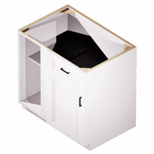 Kraftsman Cabinetry Blind Corner Base 1 Drawer 1 Door Summit White Shaker