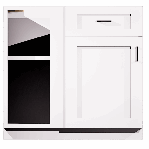Blind Corner Base 1 Drawer 1 Door Summit White Shaker - Image 2