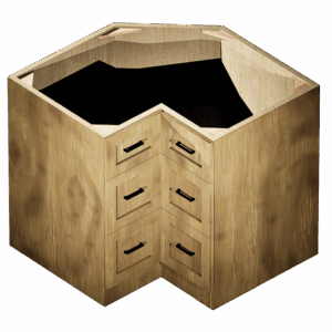 Kraftsman Cabinetry Corner Base Cabinet 3 Drawer Cambridge Shaker