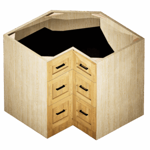 Kraftsman Cabinetry Corner Base Cabinet 3 Drawer Hickory Shaker