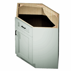 Kraftsman Cabinetry Diagonal Corner Sink Base 1 Front 1 Door Cambridge Shaker