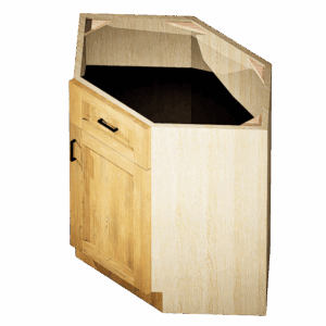 Kraftsman Cabinetry Diagonal Corner Sink Base 1 Front 1 Door Hickory Shaker