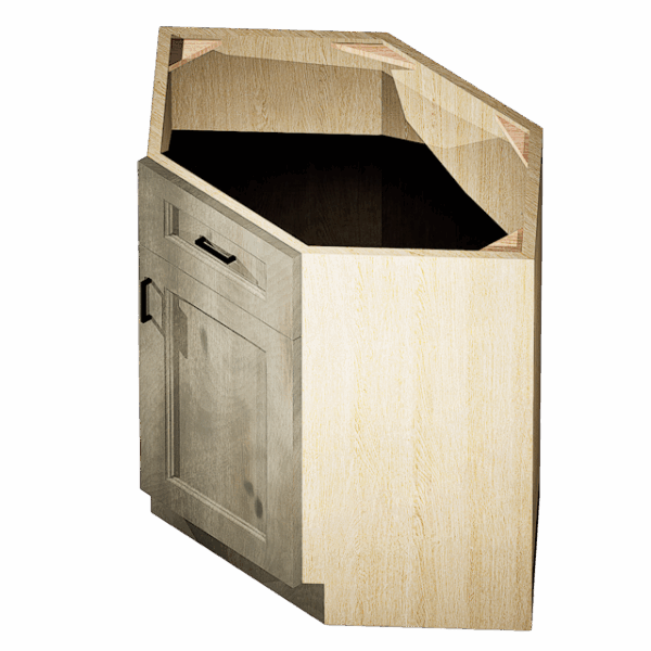Kraftsman Cabinetry Diagonal Corner Sink Base 1 Front 1 Door Winchester Grey