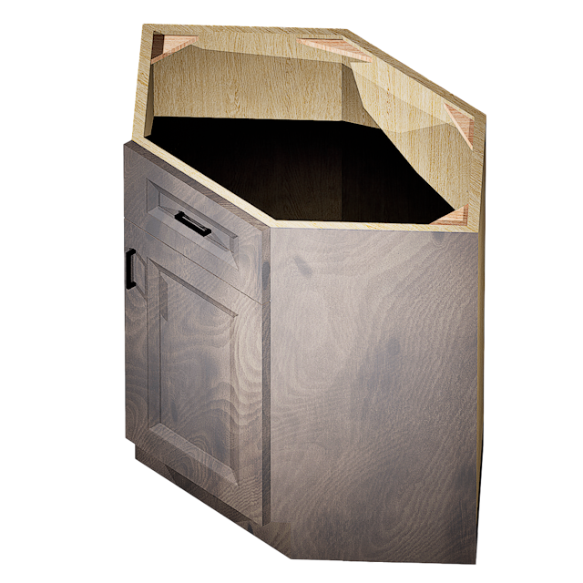 Kraftsman Cabinetry Diagonal Corner Sink Base 1 Front 1 Door West Point Grey