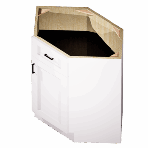 Kraftsman Cabinetry Diagonal Corner Sink Base 1 Front 1 Door Summit White Shaker