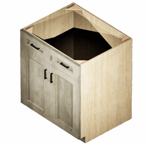 Kraftsman Cabinetry Base Cabinet 2 Drawer 2 Door Winchester Grey