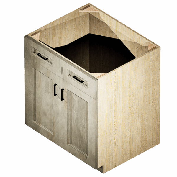 Kraftsman Cabinetry Base Cabinet 2 Drawer 2 Door Winchester Grey