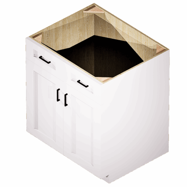 Kraftsman Cabinetry Base Cabinet 2 Drawer 2 Door Summit White Shaker