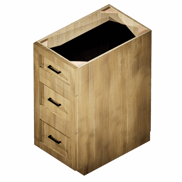 Kraftsman Cabinetry Drawer Base Cabinet 3 Drawer Cambridge Shaker