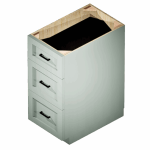 Kraftsman Cabinetry Drawer Base Cabinet 3 Drawer Cambridge Shaker