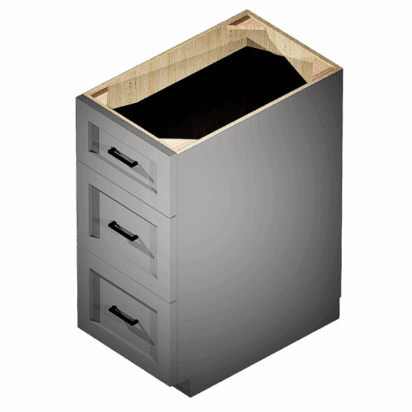 Kraftsman Cabinetry Drawer Base Cabinet 3 Drawer Summit Platinum Shaker