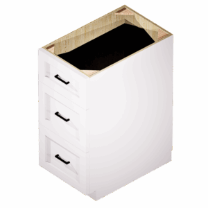 Kraftsman Cabinetry Drawer Base Cabinet 3 Drawer Summit White Shaker