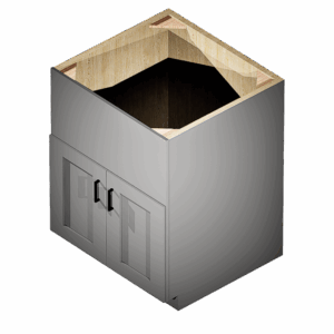 Kraftsman Cabinetry Farm Sink Base 2 Door Summit Platinum Shaker